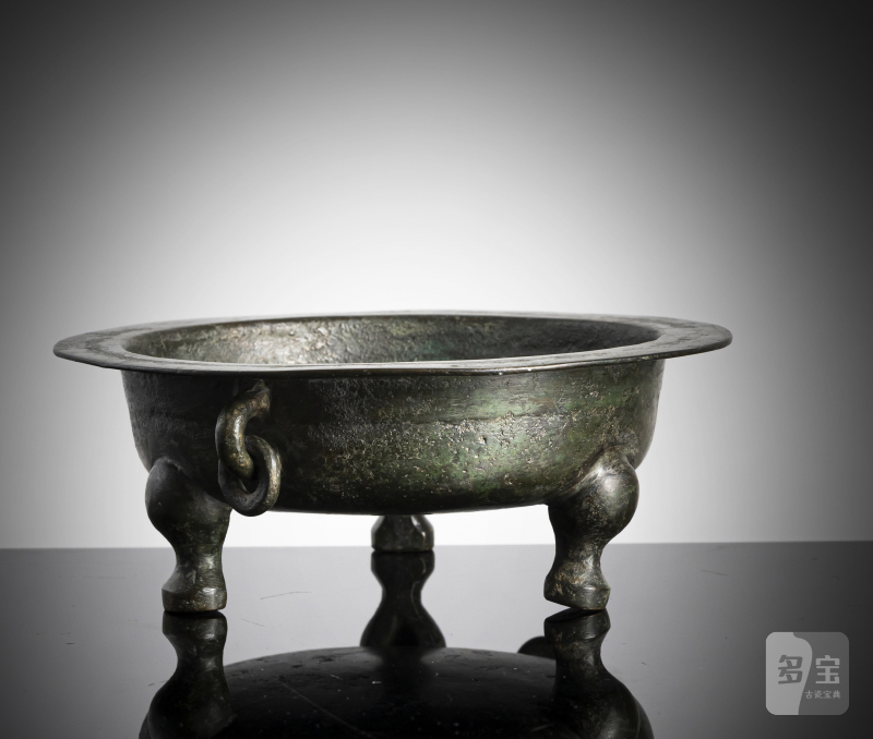A twin-handled tripod bronze censer - 图2
